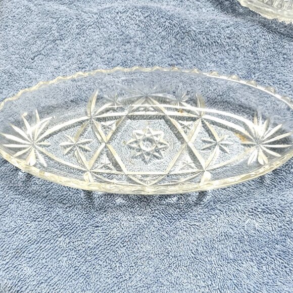 Vintage Anchor Hocking Star Of David Relish Dish ( EAPC ) 8.5 X 4 X 1.25 - Picture 1 of 6